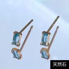 【K10】天然石カクテルプチピアス／ブルートパーズ