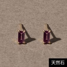 【K10】天然石カクテルプチピアス／ロードライトガーネット
