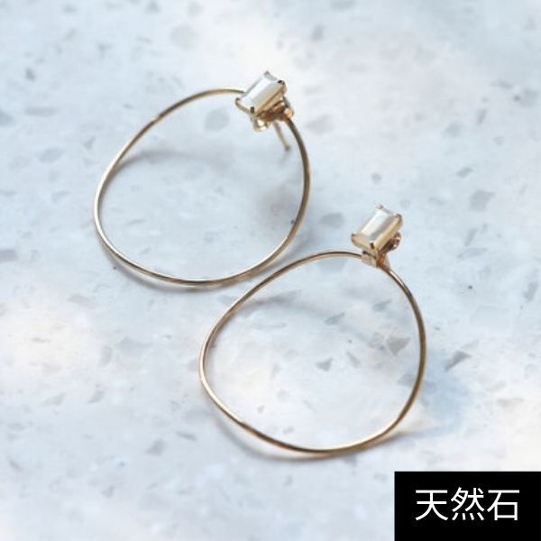 K18YGダイヤモンド2wayピアスかキャッチなし