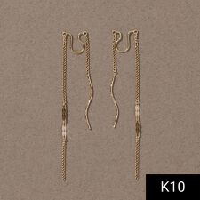 【K10】ダブルチェーンイヤリング