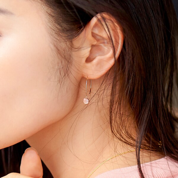 WEB限定】rose budピアス ローズクォーツ | ジュピター