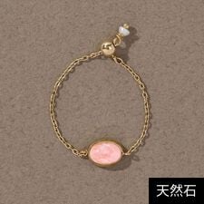 ジュピター(JUPITER)の【K10】天然石チェーンリング／インカローズ/ピンキー/サイズフリー