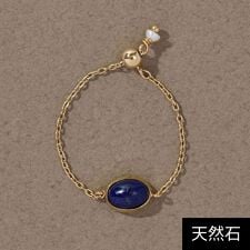 ジュピター(JUPITER)の【K10】天然石チェーンリング／ラピスラズリ/ピンキー/サイズフリー