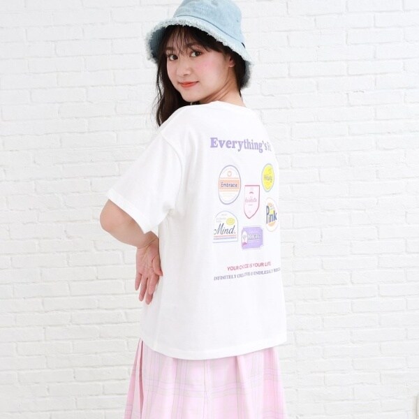 ワッペンデザインバックプリントTシャツ | ピンクラテ(PINK-latte