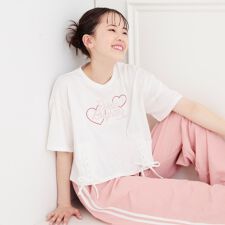 レースアップTシャツ