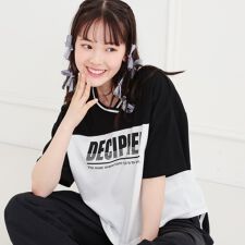 Vネック切替Tシャツ