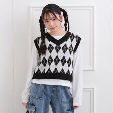 【セットアイテム】ニットベスト＋ロンT