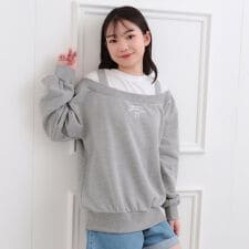 ラメ裏毛オフショル風プルオーバー