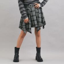 ピンクラテ(PINK-latte)のチェック変形ヘムスカート
