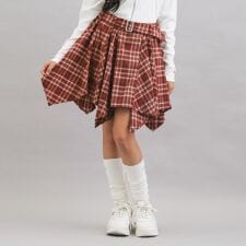 ピンクラテ(PINK-latte)のチェック変形ヘムスカート
