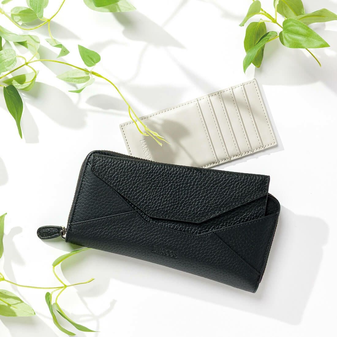 BARCOS シュリンクレザーバイカラーロングウォレット ベロニカ