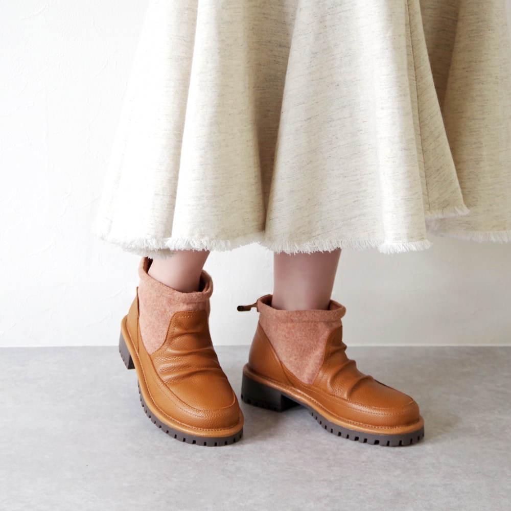 ドレープショートブーツ 23M15