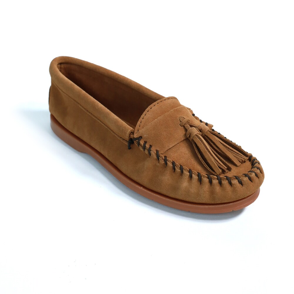 未使用品 MINNETONKA タッセル スエードモカシンシューズ タッセル スエードモカシンシューズ TASSEL BOAT MOC タッセル