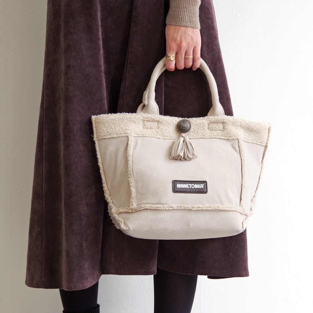 フェイクスエード×ボアトートバッグ SUEDE×BOA TOTE BAG | ミネトンカ