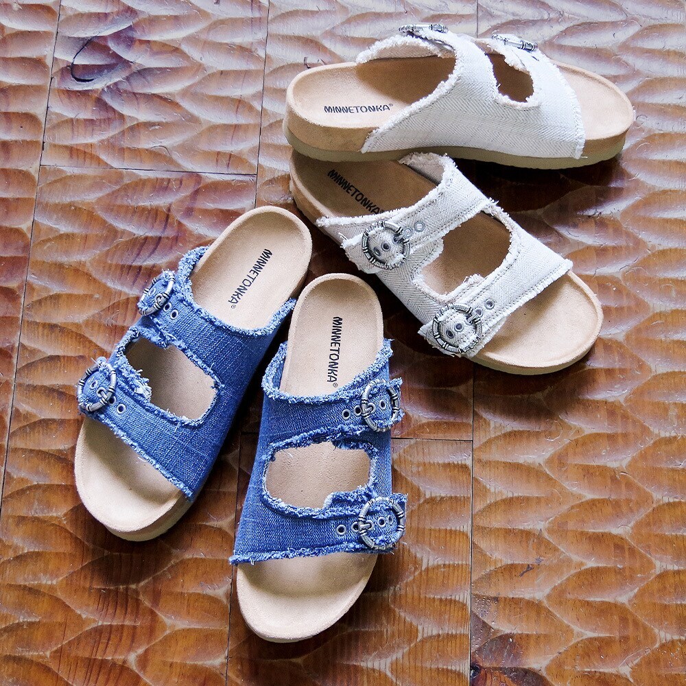 ミネトンカ Minnetonka Heidi レディース サンダル Tropical Wave 再入荷特典付きミネトンカ 公式MINNETONKA レディース 女性 モカシン フリンジ リボン スリッポン キルティー スエード モック  シューズ 靴 春 夏 秋 冬 人気 歩きやすい プレゼント シンプル カジュアル KILTY SUEDE MOC | ミネトンカ公式店