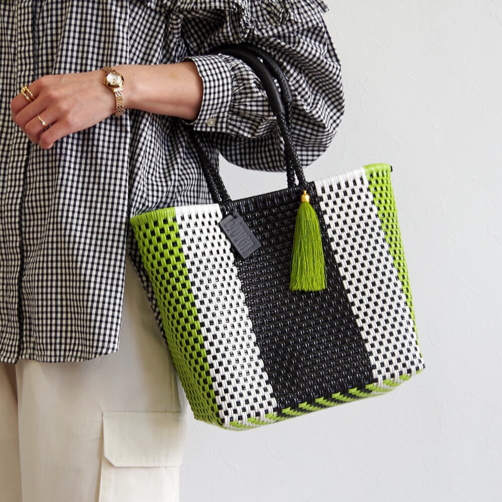 ウーヴン(WOVEN) / メキシコ製 ミドルトート バスケットバッグ