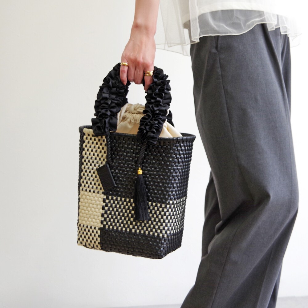 【美品】 WOVEN メルカドバック ウーヴン(WOVEN) / メキシコ製 ミドルトート バスケットバッグ