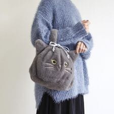WOVEN (ウーヴン) / エコファー ねこ フェイス 2WAY BAG 猫巾着 バッグ