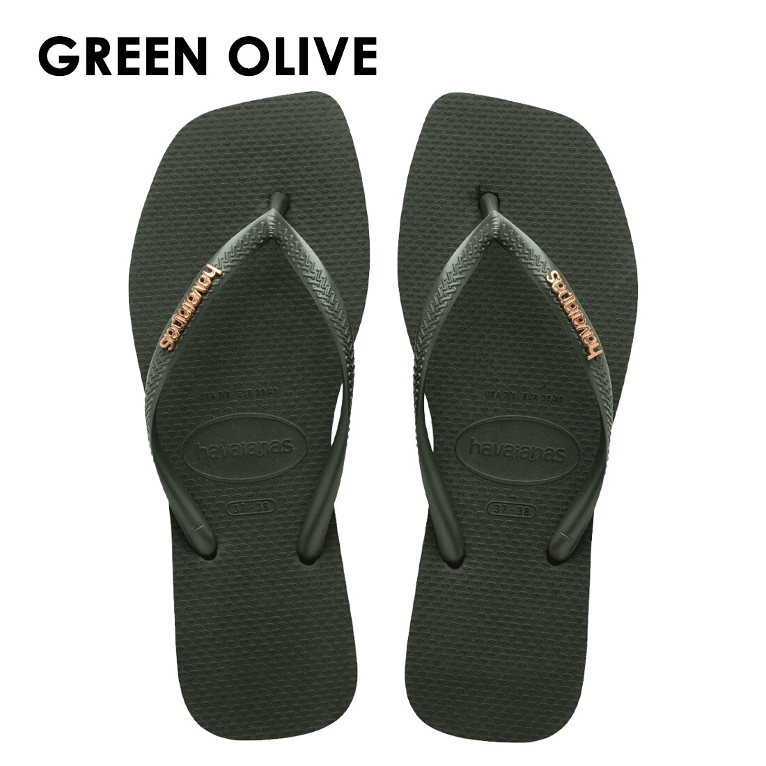 [�}���C]havaianas (�n���C�A�i�X) / Slim Square Logo Metallic�T���_��/�n���C�A�i�X�ihavaianas�j �O���[���I���[�u