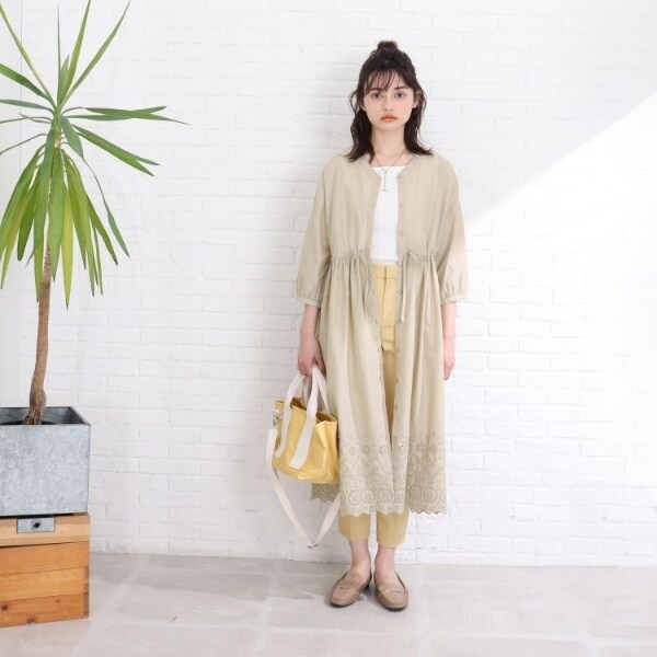 インド綿 前開き裾刺繍ワンピース 78 以上節約 キューティーブロンド