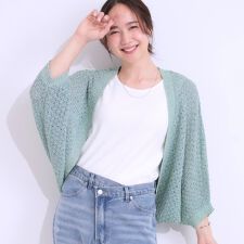 リネンライク 透かし編みボレロカーディガン