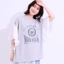 【S-LL】リメイク風 ポンチョデザインTシャツ