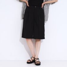 【S-LL】大人のための 麻調タックハーフパンツ