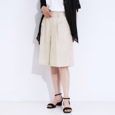 【S-LL】大人のための 麻調タックハーフパンツ