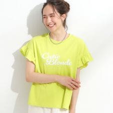 【S-LL汗ジミ軽減ひんやりUVカット】フリルTシャツ