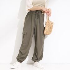 【S-LL】ゆるっと楽ちん さらさらカーゴジョガーパンツ