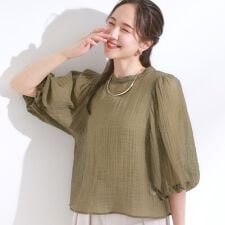 【S-LL前後2WAY】バルーンスリーブが華やか こなれ見えシアーブラウス