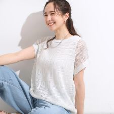 【2点セットS-LL】ラメメッシュロゴニットセット