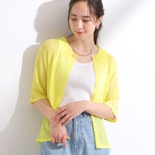 【洗えるS-LL】大人のシアー感 キラキラ リブニット