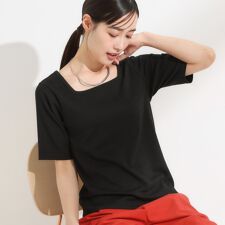 【S-LLひんやり前後2WAY】シンプルだから使いやすい テレコTシャツ