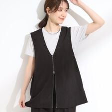 【セットアップ可】麻調ジップジレ