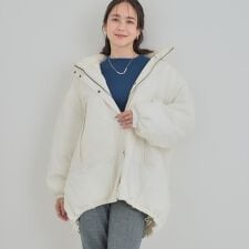 【あったか撥水フード取り外し可能】中綿モンスターコート