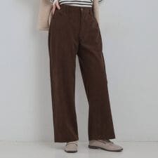 【洗濯機可S-LL】コーデュロイ ワイドストレートパンツ
