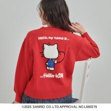 【HELLO KITTY コラボ】もちもちスウェットライクニット