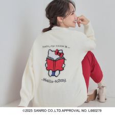 【HELLO KITTY コラボ】Vネックジャカードカーディガン