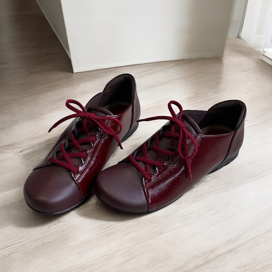 25秋冬新作】サイドゴム ウェッジソール レースアップシューズ | モネ