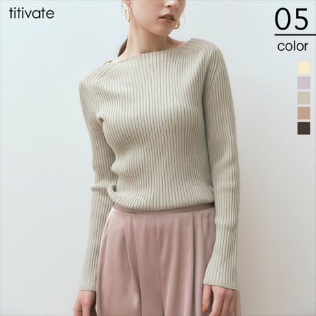 ﾎﾞｰﾄﾈｯｸﾘﾌﾞﾆｯﾄﾄｯﾌﾟｽ | ティティベイト(titivate) | AXXP2814 | ファッション通販 マルイウェブチャネル