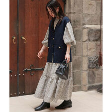 前後2way花柄ﾃｨｱｰﾄﾞﾜﾝﾋﾟｰｽ