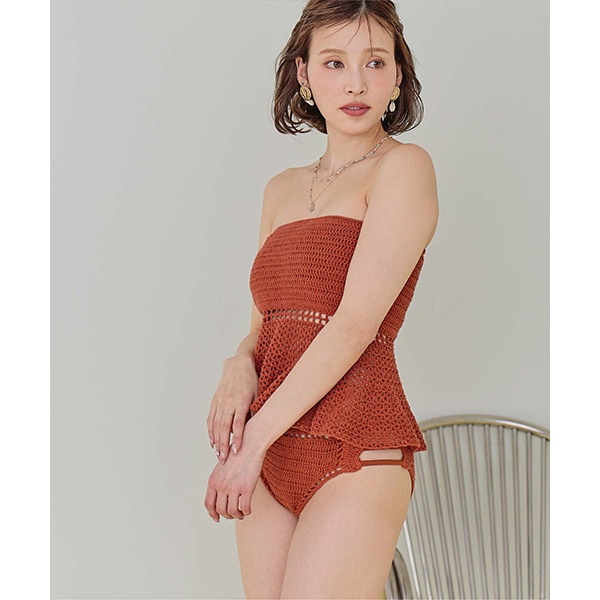 透かし編みニットオフショルダービキニ | リゾートアイランド(Resort
