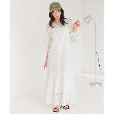 前後2way長袖ｺｯﾄﾝﾚｰｽﾜﾝﾋﾟｰｽ