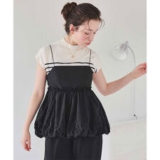 ティティベイト(titivate)のｺｯﾄﾝ刺繍ﾚｰｽｷｬﾐｿｰﾙﾄｯﾌﾟｽ