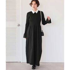 ティティベイト(titivate)の襟付きﾎﾞﾘｭｰﾑｽｶｰﾄﾆｯﾄﾜﾝﾋﾟｰｽ