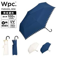 Wpc.(WPC)の【Wpc.】日傘 遮光星柄スカラップ ミニ 完全遮光 遮熱 晴雨兼用 軽量 折りたたみ傘 レディース