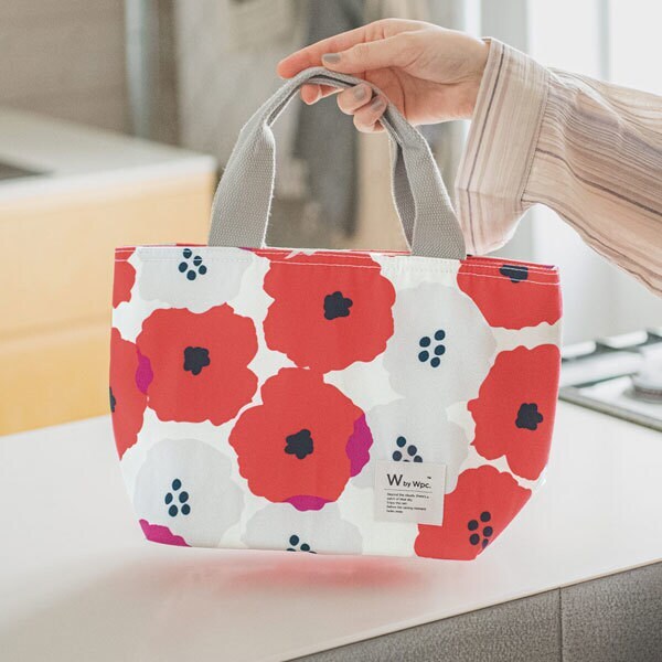 ハンドメイド 保冷保温 ランチバッグ お弁当袋 バックル式 花柄