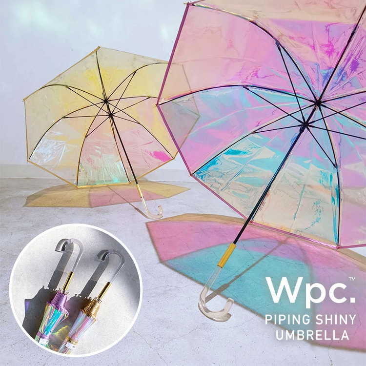 Wpc.】［ビニール傘］パイピング シャイニーアンブレラ 60cm