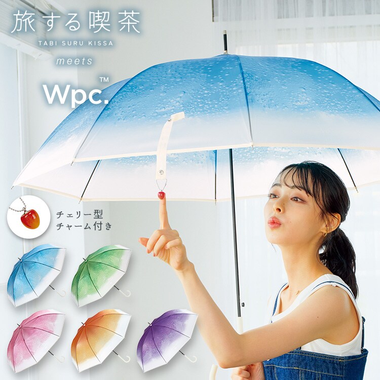 WPC 旅する喫茶コラボクリームソーダ　アンブレア折り畳たたみ傘 Wpc. 傘 レディース 折りたたみ傘 旅する喫茶×Wpc. クリーム